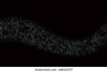 Dark Black vector modern geometrical circle abstract background. Dotted texture template. Geometric pattern in halftone style with gradient. 