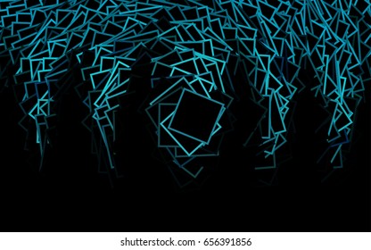 Dark Black vector modern geometrical background. Abstract template. Geometric pattern in square style with gradient.