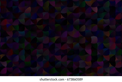 Dark Black vector modern geometrical circle abstract background. Dotted texture template. Geometric pattern in halftone style with gradient. 