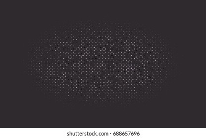 Dark Black vector modern geometrical circle abstract background. Dotted texture template. Geometric pattern in halftone style with gradient. 