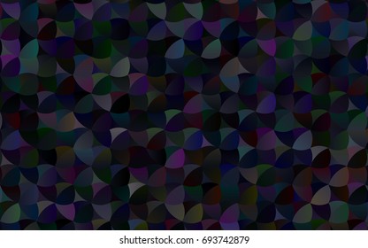 Dark Black vector modern geometrical circle abstract background. Dotted texture template. Geometric pattern in halftone style with gradient. 