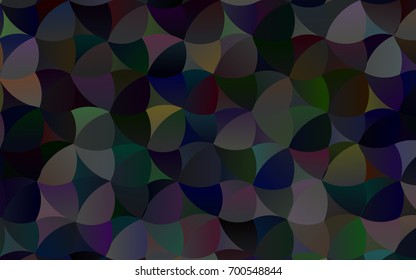 Dark Black vector modern geometrical circle abstract background. Dotted texture template. Geometric pattern in halftone style with gradient. 
