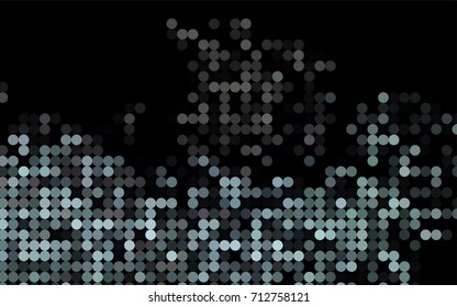 Dark Black vector modern geometrical circle abstract background. Dotted texture template. Geometric pattern in halftone style with gradient. 
