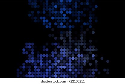 Dark Black vector modern geometrical circle abstract background. Dotted texture template. Geometric pattern in halftone style with gradient. 