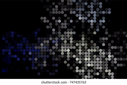 Dark Black vector modern geometrical circle abstract background. Dotted texture template. Geometric pattern in halftone style with gradient. 