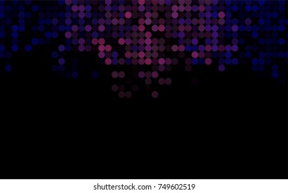 Dark Black vector modern geometrical circle abstract background. Dotted texture template. Geometric pattern in halftone style with gradient. 