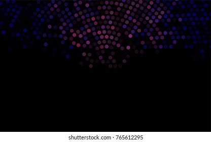 Dark Black vector modern geometrical circle abstract background. Dotted texture template. Geometric pattern in halftone style with gradient. 