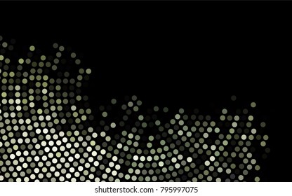 Dark Black vector modern geometrical circle abstract background. Dotted texture template. Geometric pattern in halftone style with gradient. 