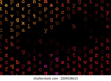 Dark black vector pattern with ABC symbols. Shining illustration with ABC symbols on abstract template. The pattern can be used for school, grammar websites.
