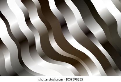 Dark Black vector pattern with bent ribbons. A vague circumflex abstract illustration with gradient. A completely new template for your business design.