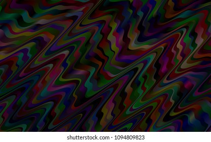 Dark Black vector pattern with bent ribbons. Creative geometric illustration in marble style with gradient. Brand-new design for your ads, poster, banner.