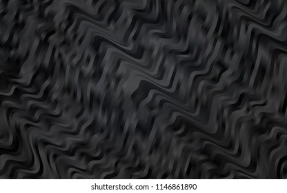 Dark Black vector pattern with bent lines. A vague circumflex abstract illustration with gradient. The best blurred design for your business.