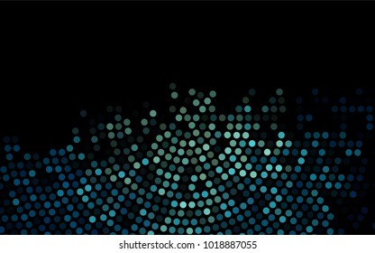 Dark Black vector pattern with colored spheres. Geometric sample of repeating circles on white background in halftone style.
