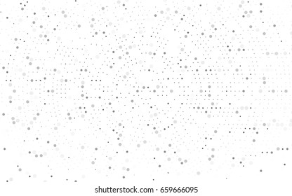 Dark Black vector pattern with colored spheres. Geometric sample of repeating circles on white background in halftone style.