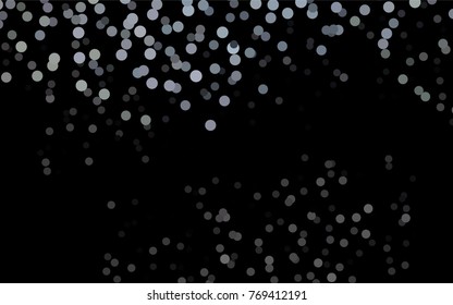 Dark Black vector pattern with colored spheres. Geometric sample of repeating circles on white background in halftone style.