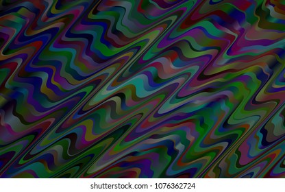 Dark Black vector pattern with curved circles. Creative geometric illustration in marble style with gradient. The best blurred design for your business.