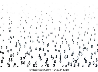 Dark Black vector pattern with Dollar. Shining colored illustration with USD signs. The pattern can be used for ad, booklets, leaflets of banks.