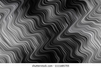 Dark Black vector pattern with lines, ovals. Glitter abstract illustration with wry lines. A completely new marble design for your business.