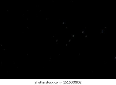 Dark Black vector pattern with music elements. Isolated colorful music keys on abstract background. Pattern for festival leaflets.