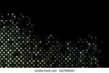 Dark Black vector  pattern with spheres. Beautiful colored illustration with blurred circles in nature style. New design for ad, poster, banner of your website.