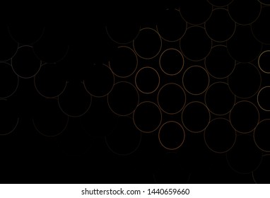 Dark Black vector pattern with spheres. Illustration with set of shining colorful abstract circles. Design for business adverts.