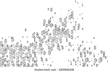 Dark Black vector pattern with symbols of dollars. Colored symbols of USA money with gradient on white background. The pattern can be used for financial, investment websites.