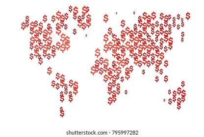 Dark Black vector pattern with symbols of dollars. Colored symbols of USA money with gradient on white background. Template can be used as a background for ads of markets, loans.