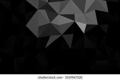 Dark Black vector polygon abstract pattern. A vague abstract illustration with gradient. The textured pattern can be used for background.