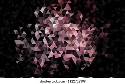 Dark Black vector polygon abstract background. Geometric illustration in Origami style with gradient.  The best triangular design for your business.