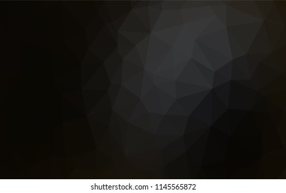 Dark Black vector polygon abstract layout. An elegant bright illustration with gradient. Triangular pattern for your business design.