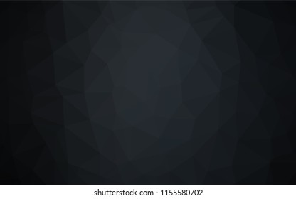 Dark Black vector polygon abstract backdrop. An elegant bright illustration with gradient. Triangular pattern for your business design.