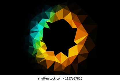 Dark Black vector polygon abstract layout. Triangular geometric sample with gradient.  Triangular pattern for your business design.