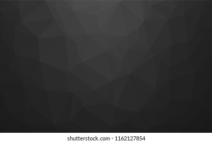 Dark Black vector polygon abstract background. Triangular geometric sample with gradient.  Triangular pattern for your business design.