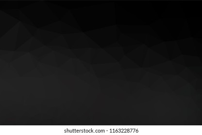 Dark Black vector polygon abstract backdrop. Triangular geometric sample with gradient.  The polygonal design can be used for your web site.