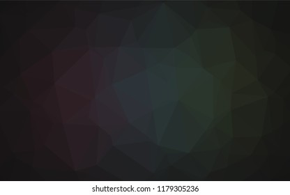 Dark Black vector polygon abstract background. Brand new colored illustration in blurry style with gradient. The best triangular design for your business.