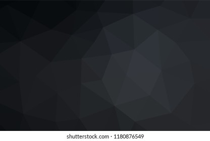 Dark Black vector polygon abstract layout. Shining illustration, which consist of triangles. A new texture for your design.