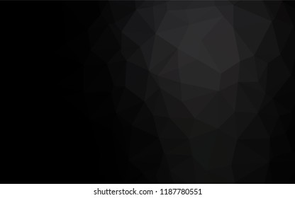 Dark Black vector polygon abstract layout. Triangular geometric sample with gradient.  A new texture for your design.