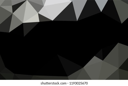 Dark Black vector polygon abstract backdrop. Shining illustration, which consist of triangles. A new texture for your design.