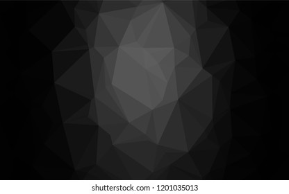 Dark Black vector polygon abstract background. Geometric illustration in Origami style with gradient.  The best triangular design for your business.