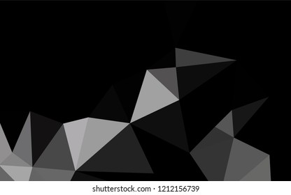 Dark Black vector polygon abstract backdrop. Creative geometric illustration in Origami style with gradient. Triangular pattern for your business design.