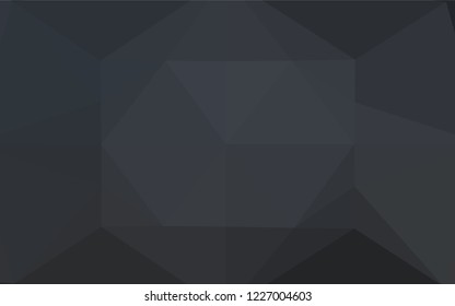 Dark Black vector polygon abstract layout. Creative illustration in halftone style with gradient. Triangular pattern for your business design.