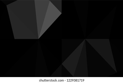 Dark Black vector polygon abstract background. A sample with polygonal shapes. The best triangular design for your business.
