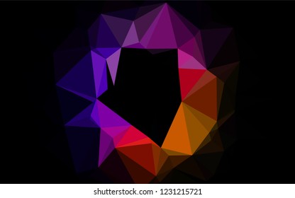 Dark Black vector polygon abstract layout. A sample with polygonal shapes. Triangular pattern for your business design.