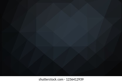 Dark Black vector polygon abstract background. A completely new color illustration in a vague style. Brand new design for your business.