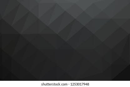 Dark Black vector polygon abstract layout. A sample with polygonal shapes. Template for your brand book.