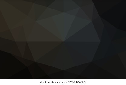 Dark Black vector polygon abstract backdrop. Geometric illustration in Origami style with gradient.  The polygonal design can be used for your web site.
