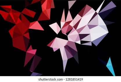 Dark Black vector polygon abstract layout. Geometric illustration in Origami style with gradient.  Brand new design for your business.