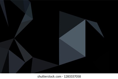 Dark Black vector polygon abstract background. A sample with polygonal shapes. The textured pattern can be used for background.