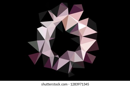 Dark Black vector polygon abstract backdrop. Colorful illustration in Origami style with gradient.  Completely new design for your business.