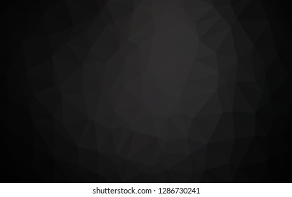 Dark Black vector polygon abstract background. An elegant bright illustration with gradient. Textured pattern for background.